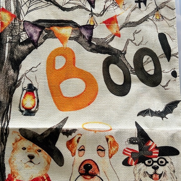 NIP Boo Pumpkin Dog Halloween Garden Flag 12×18 Double Sided Burlap Flag - Picture 4 of 5